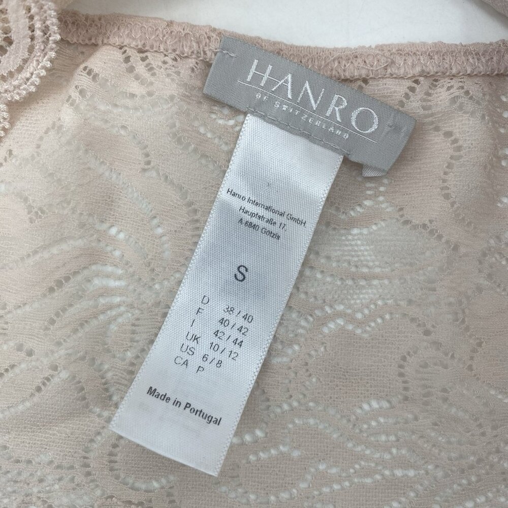 Hanro Size Small Lace Bralette Bra in Soft Pink Sheer US 6/8 - Picture 5 of 6